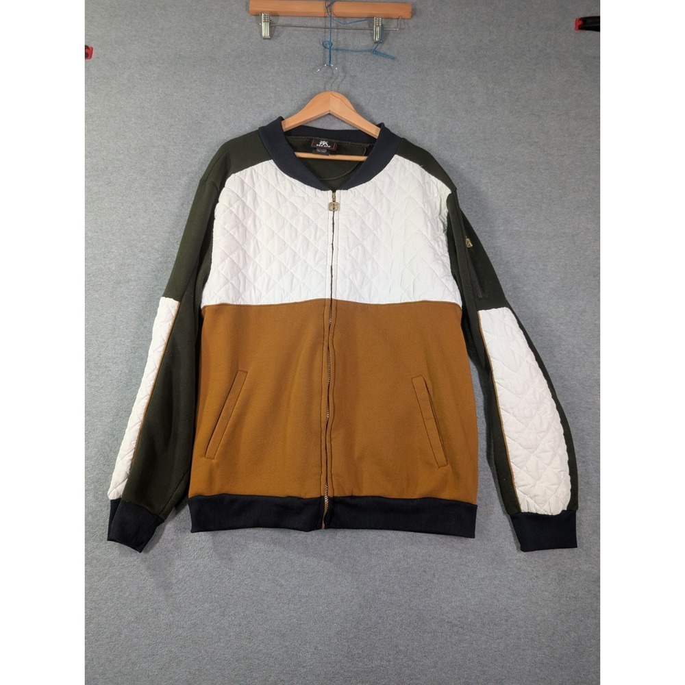 Red Ape 2XL Track Suit Set Quilted Colorblock Bomber Jacket Joggers Y2K Style - Picture 2 of 16